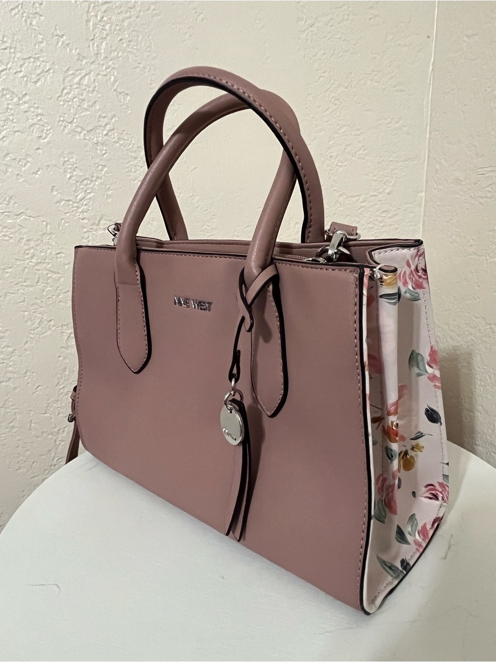 Nine West Floral and Dust Pink Medium Bag